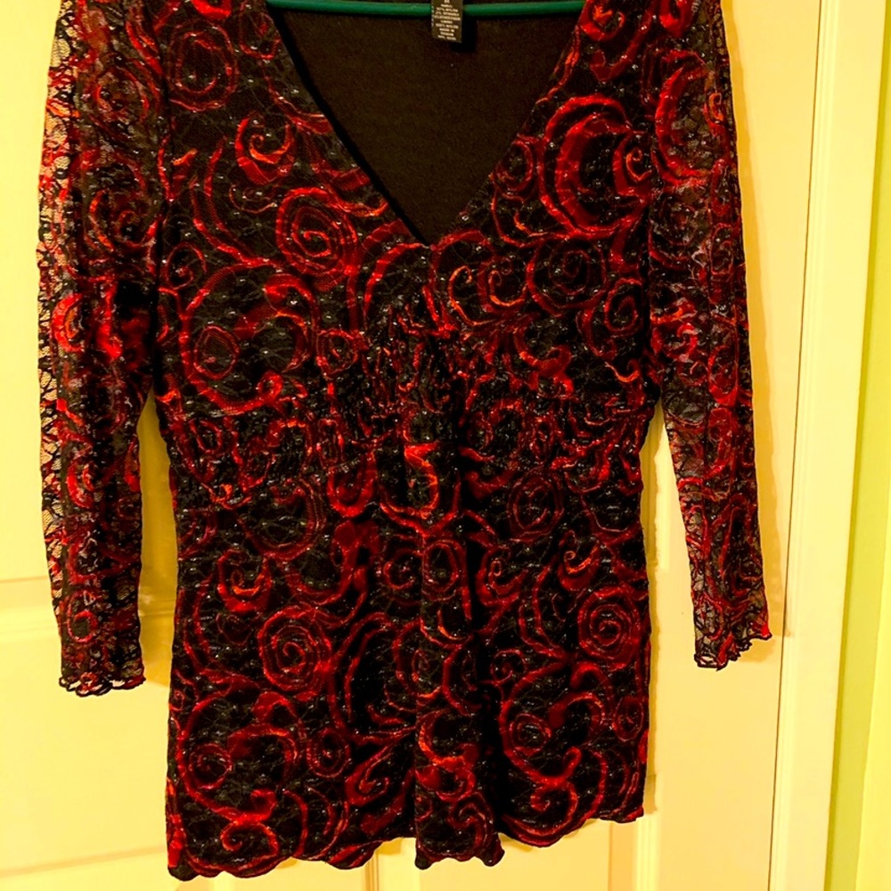 Red Lace Top
